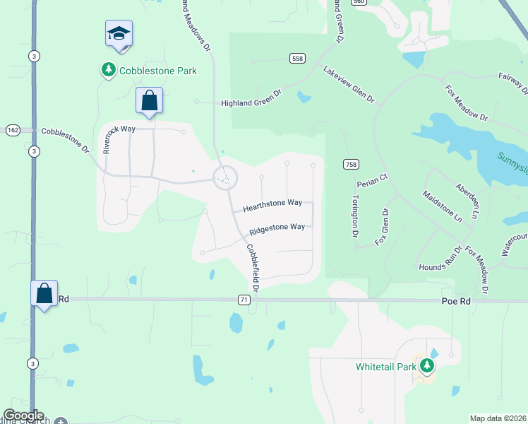 map of restaurants, bars, coffee shops, grocery stores, and more near 4526 Hearthstone Way in Medina