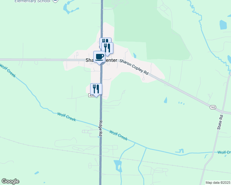 map of restaurants, bars, coffee shops, grocery stores, and more near in Sharon Center