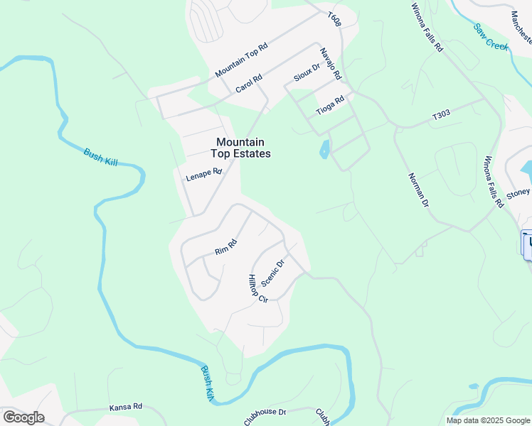 map of restaurants, bars, coffee shops, grocery stores, and more near 734 Clubhouse Drive in East Stroudsburg