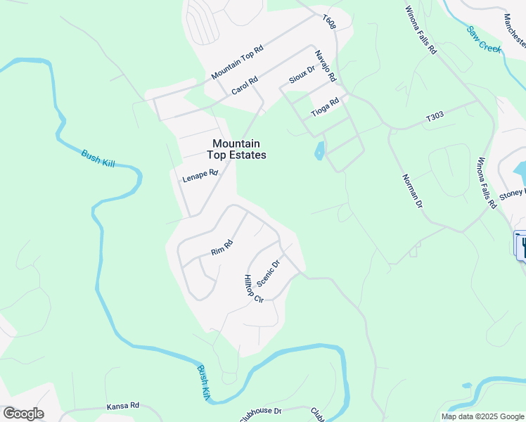 map of restaurants, bars, coffee shops, grocery stores, and more near 734 Clubhouse Drive in East Stroudsburg