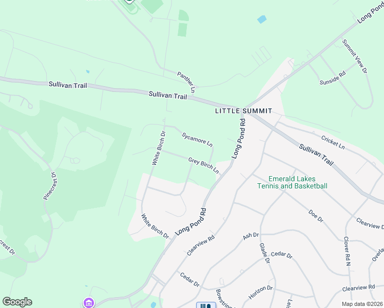 map of restaurants, bars, coffee shops, grocery stores, and more near 869 Sycamore Lane in Long Pond