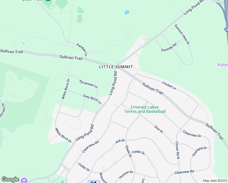 map of restaurants, bars, coffee shops, grocery stores, and more near 2812 Long Pond Road in Long Pond