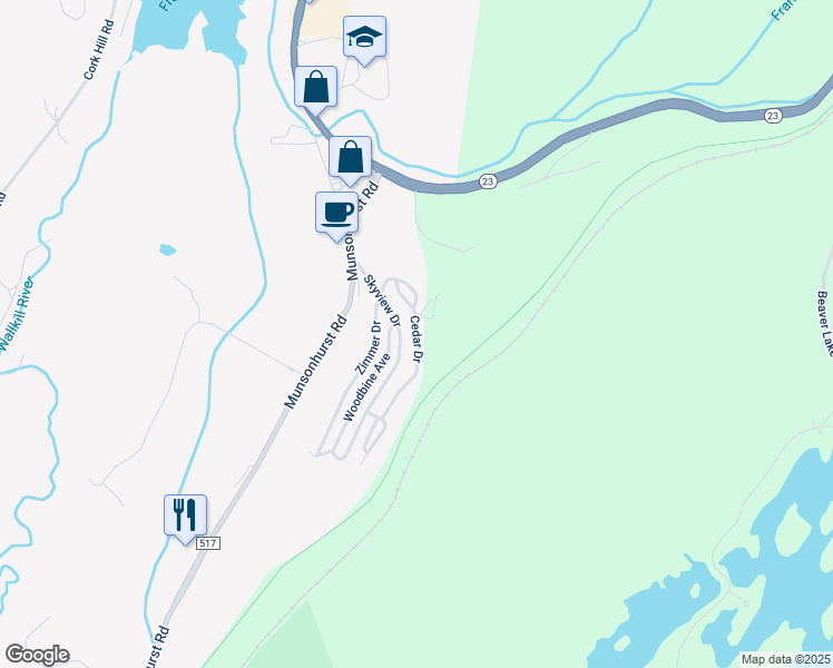 map of restaurants, bars, coffee shops, grocery stores, and more near 142 Sunrise Drive in Franklin