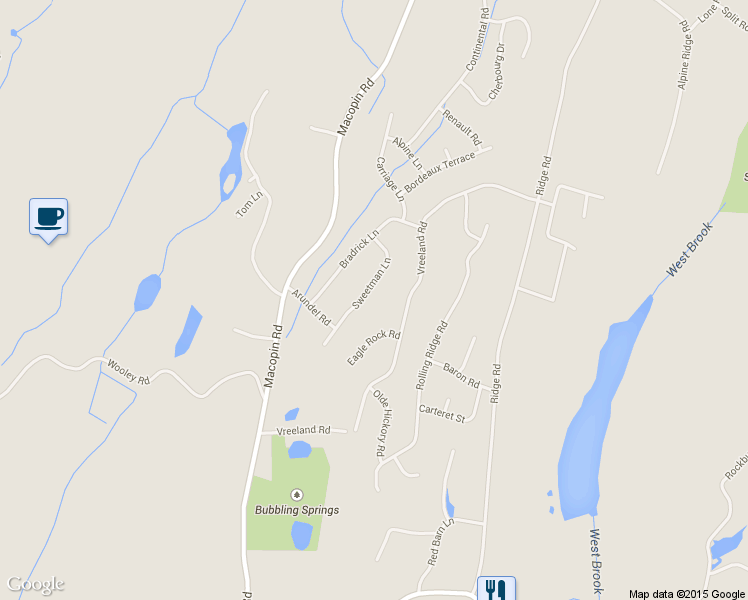 map of restaurants, bars, coffee shops, grocery stores, and more near 29 Sweetman Lane in West Milford