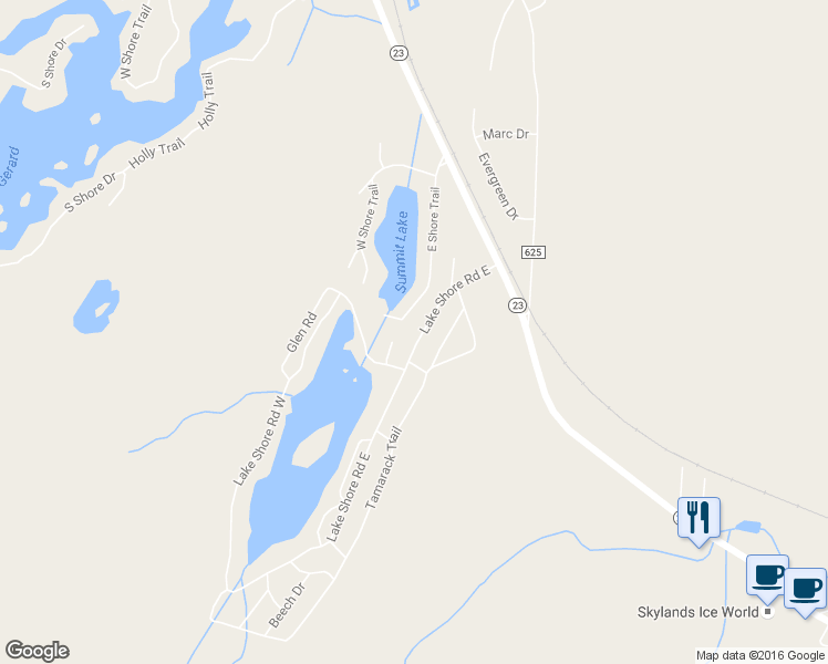 map of restaurants, bars, coffee shops, grocery stores, and more near 14 Lake Shore Road East in Hardyston Township