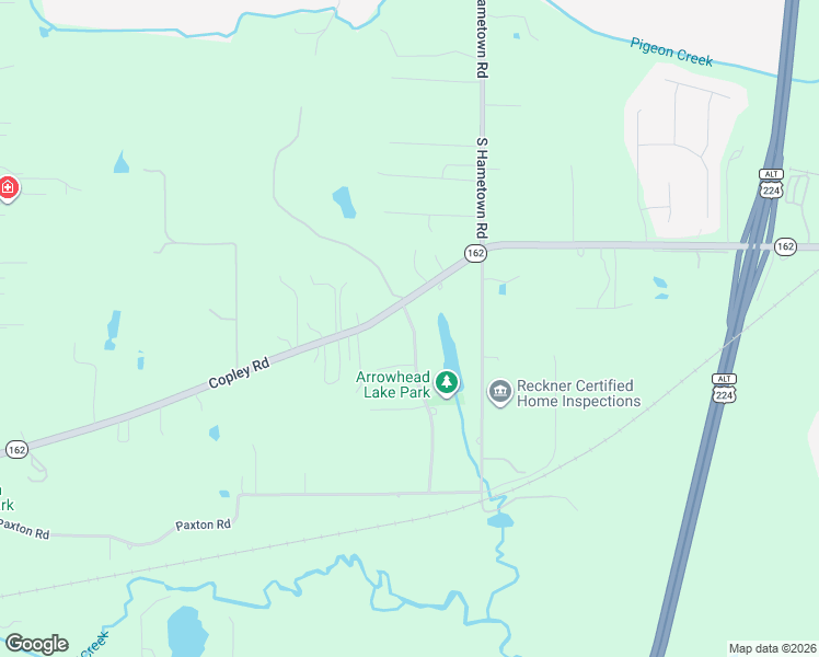 map of restaurants, bars, coffee shops, grocery stores, and more near 1419 Belle Meade Drive in Akron