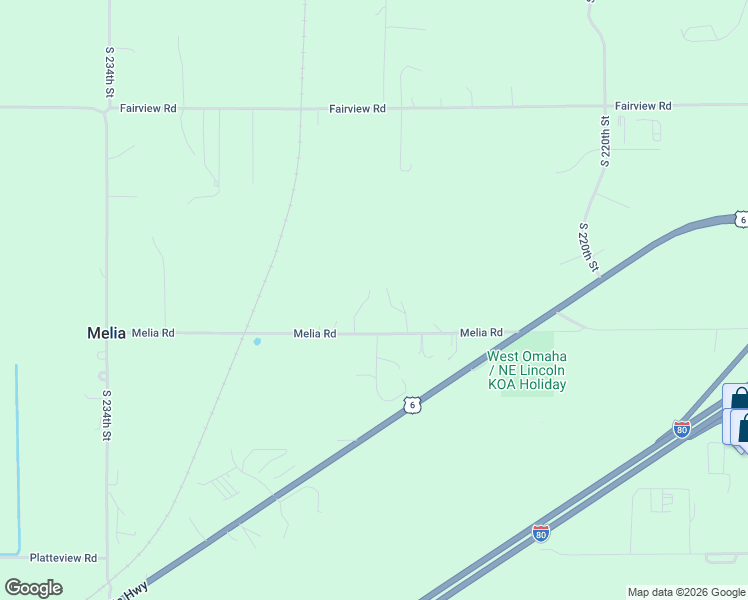 map of restaurants, bars, coffee shops, grocery stores, and more near 22608 Melia Road in Gretna