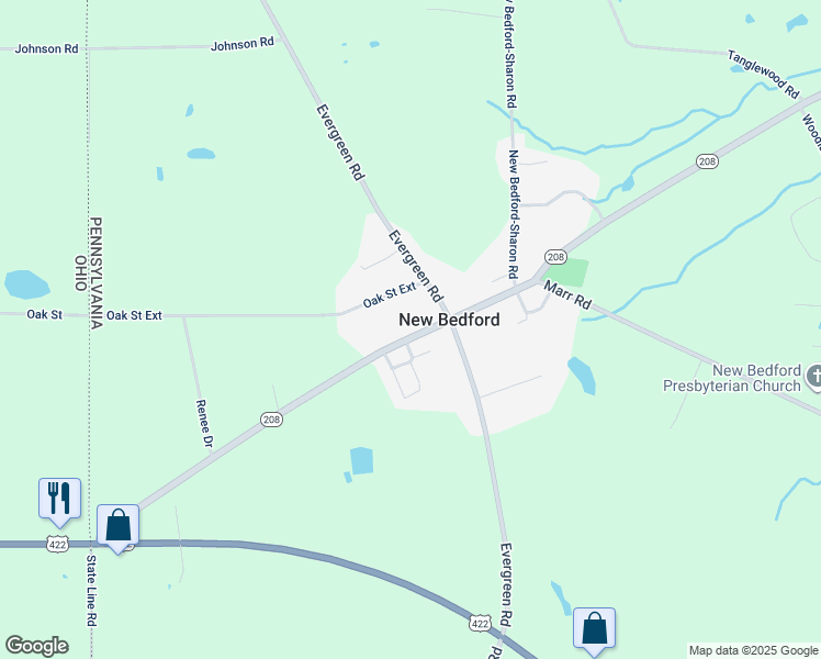 map of restaurants, bars, coffee shops, grocery stores, and more near 373 Pennsylvania 208 in Pulaski