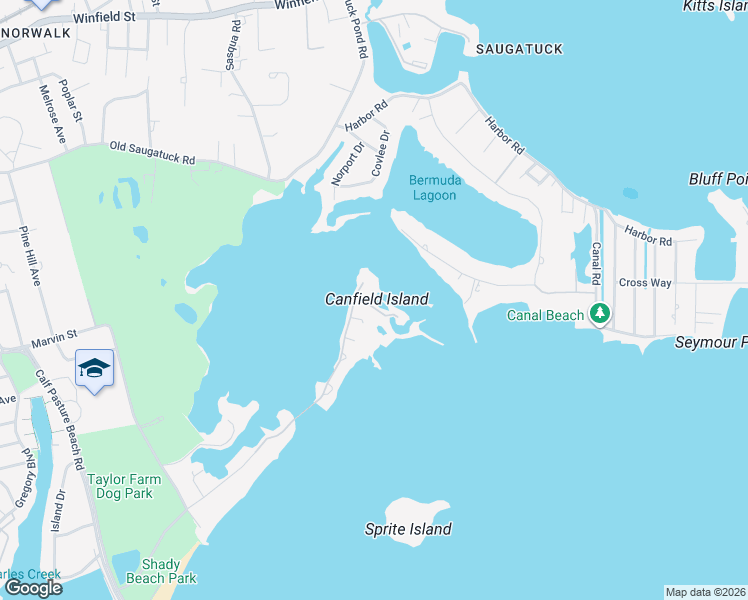 map of restaurants, bars, coffee shops, grocery stores, and more near 52 Shorehaven Road in Westport