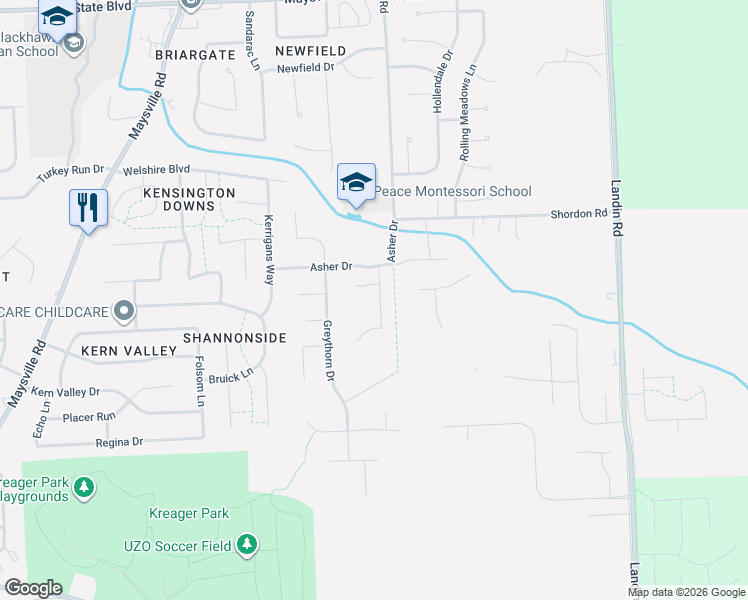 map of restaurants, bars, coffee shops, grocery stores, and more near 1920 Trotter Court in Fort Wayne