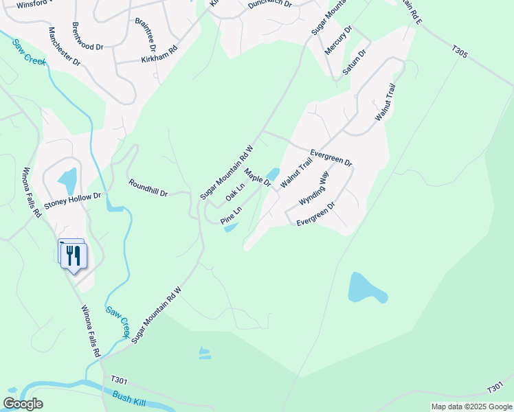 map of restaurants, bars, coffee shops, grocery stores, and more near 4134 Maple Drive in Bushkill
