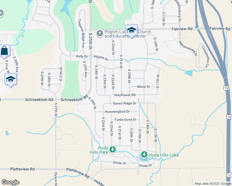 map of restaurants, bars, coffee shops, grocery stores, and more near 14512 South 21st Street in Bellevue