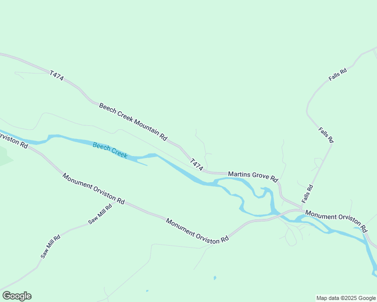 map of restaurants, bars, coffee shops, grocery stores, and more near 52 Beech Creek Mountain Road in Beech Creek