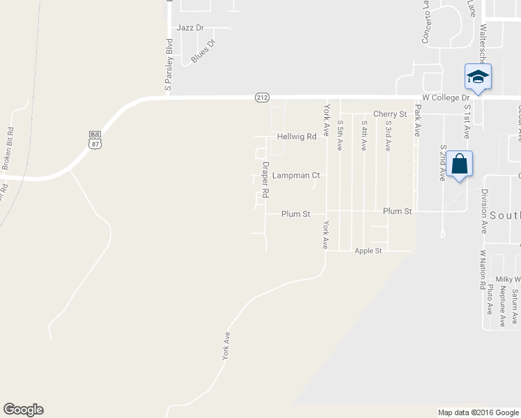 map of restaurants, bars, coffee shops, grocery stores, and more near 2216 Draper Road in Cheyenne