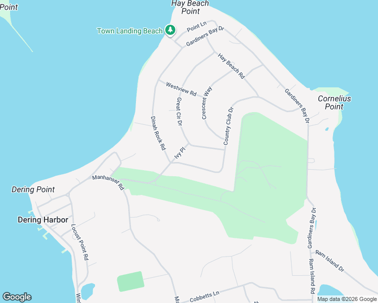 map of restaurants, bars, coffee shops, grocery stores, and more near 4 Ivy Place in Shelter Island