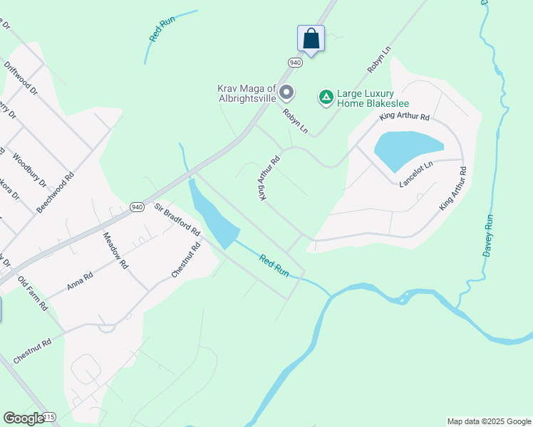 map of restaurants, bars, coffee shops, grocery stores, and more near 417 King Arthur Road in Blakeslee