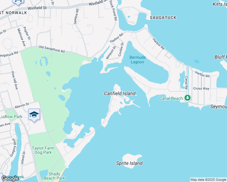 map of restaurants, bars, coffee shops, grocery stores, and more near 52 Shorehaven Road in Norwalk
