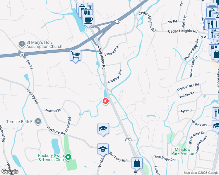 map of restaurants, bars, coffee shops, grocery stores, and more near 819 Connecticut 104 in Stamford