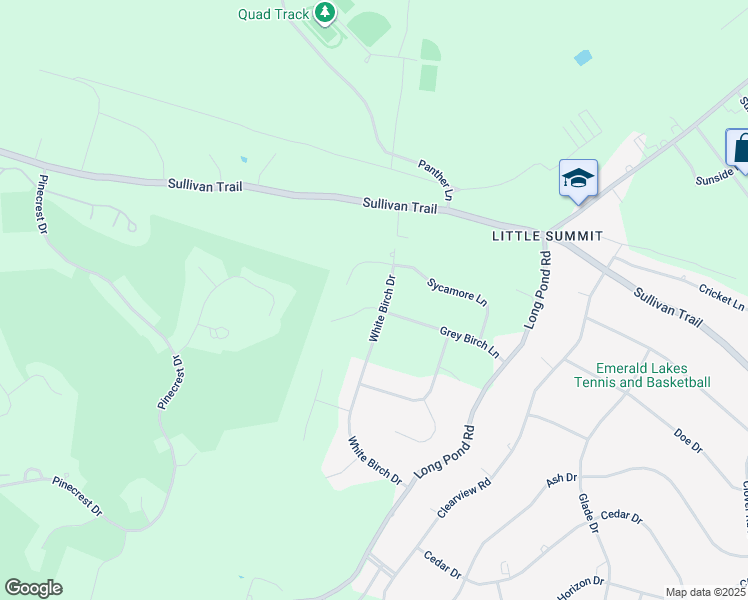 map of restaurants, bars, coffee shops, grocery stores, and more near 102 Alder Court in Long Pond