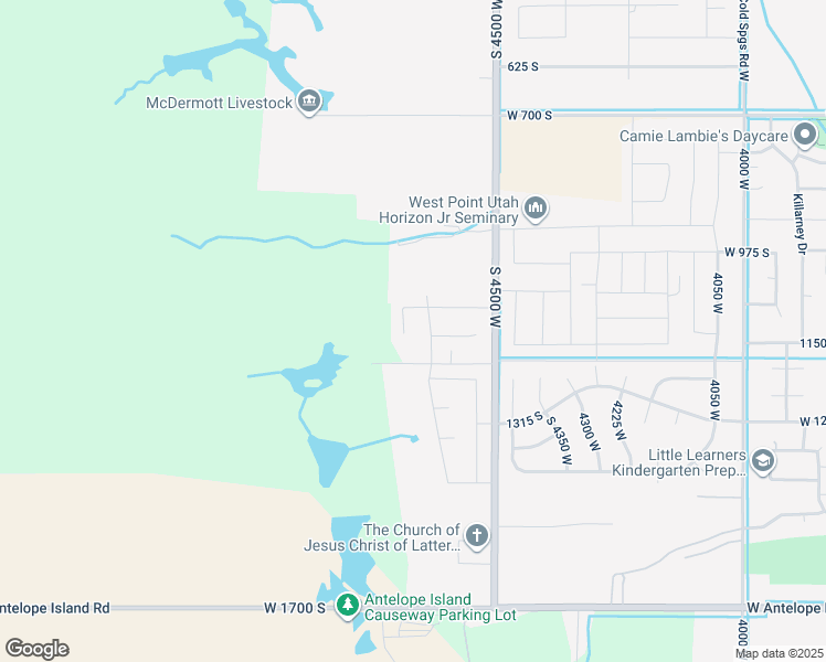 map of restaurants, bars, coffee shops, grocery stores, and more near 1141 South 4700 West in West Point
