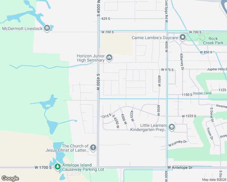 map of restaurants, bars, coffee shops, grocery stores, and more near 1141 South 4425 West in West Point