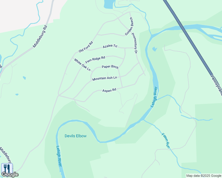 map of restaurants, bars, coffee shops, grocery stores, and more near 738 Aspen Road in White Haven