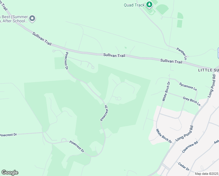 map of restaurants, bars, coffee shops, grocery stores, and more near 207 Wild Pines Drive in Long Pond