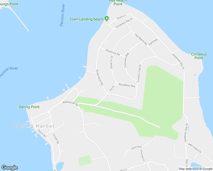 map of restaurants, bars, coffee shops, grocery stores, and more near 24 Dinah Rock Road in Shelter Island