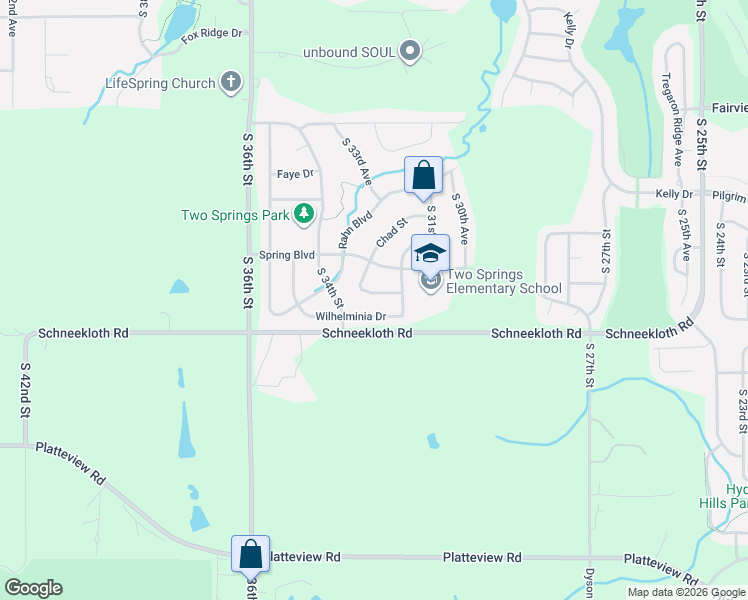map of restaurants, bars, coffee shops, grocery stores, and more near 3214 Wilhelminia Drive in Bellevue
