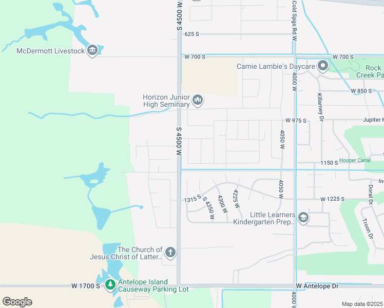 map of restaurants, bars, coffee shops, grocery stores, and more near 1125 South 4475 West in West Point