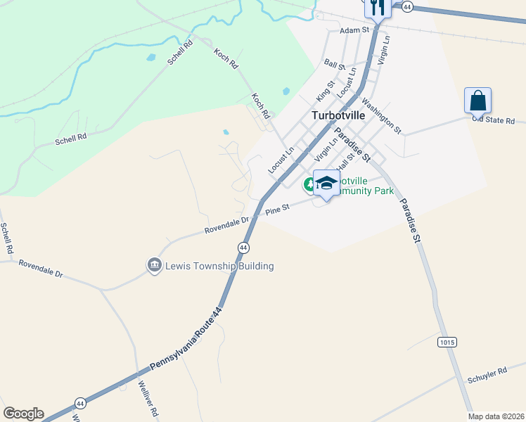 map of restaurants, bars, coffee shops, grocery stores, and more near 305 Main Street in Turbotville