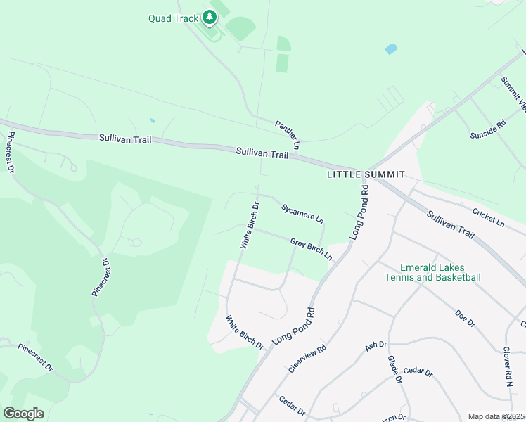 map of restaurants, bars, coffee shops, grocery stores, and more near 5214 White Birch Drive in Long Pond