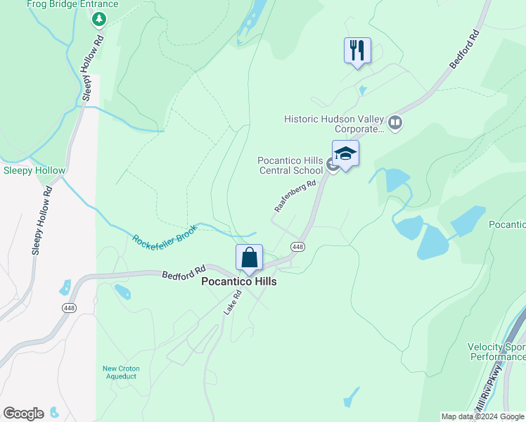 map of restaurants, bars, coffee shops, grocery stores, and more near 2 Raafenberg Road in Tarrytown
