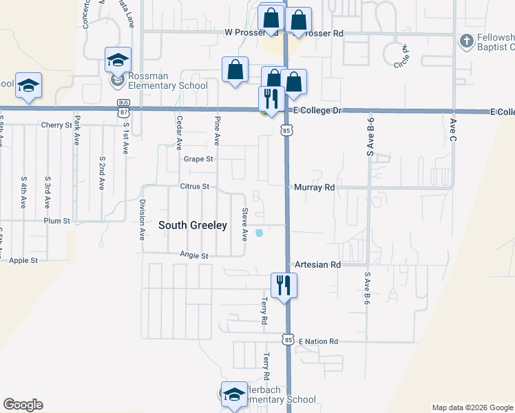 map of restaurants, bars, coffee shops, grocery stores, and more near 222 Country West Road in Cheyenne