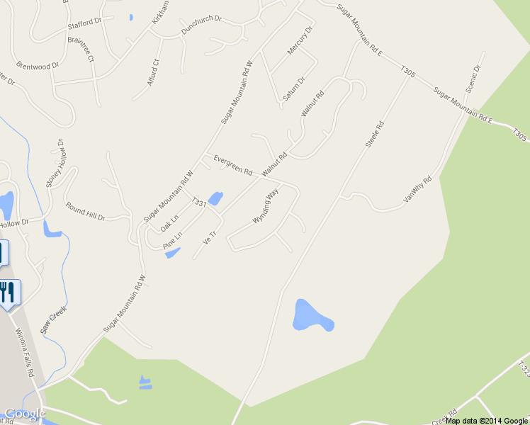 map of restaurants, bars, coffee shops, grocery stores, and more near Wynding Way in Pike County