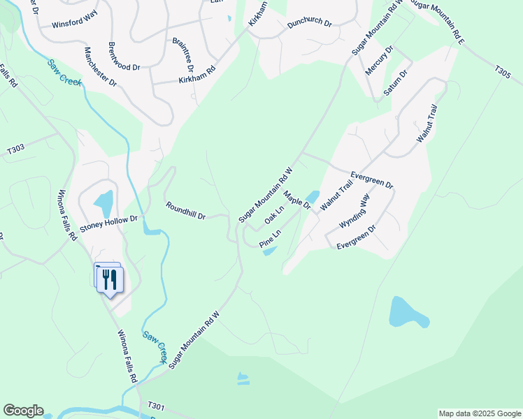 map of restaurants, bars, coffee shops, grocery stores, and more near 1256 Sugar Mountain Road West in Bushkill