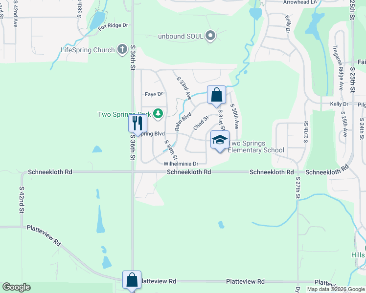 map of restaurants, bars, coffee shops, grocery stores, and more near 3355 Rahn Boulevard in Bellevue
