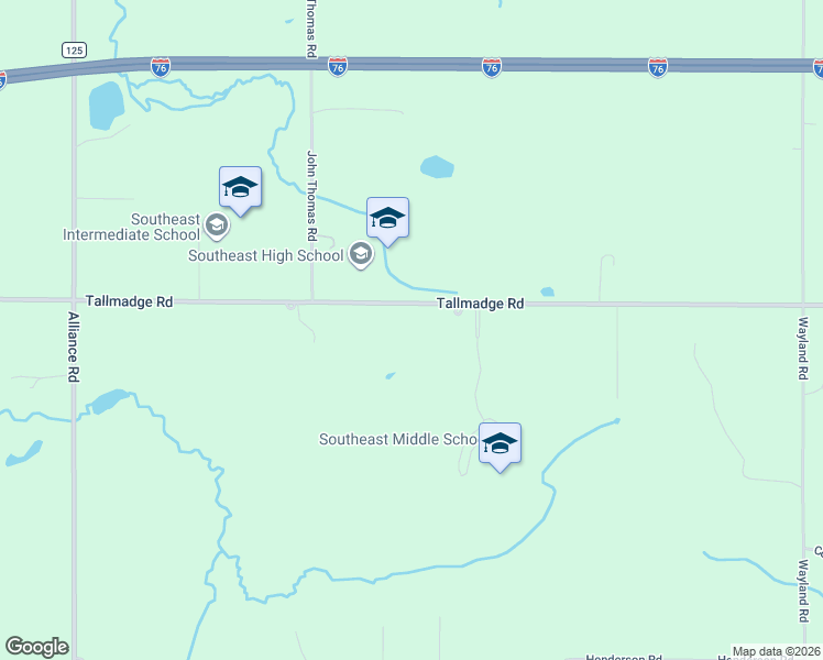 map of restaurants, bars, coffee shops, grocery stores, and more near 8476 Tallmadge Road in Diamond