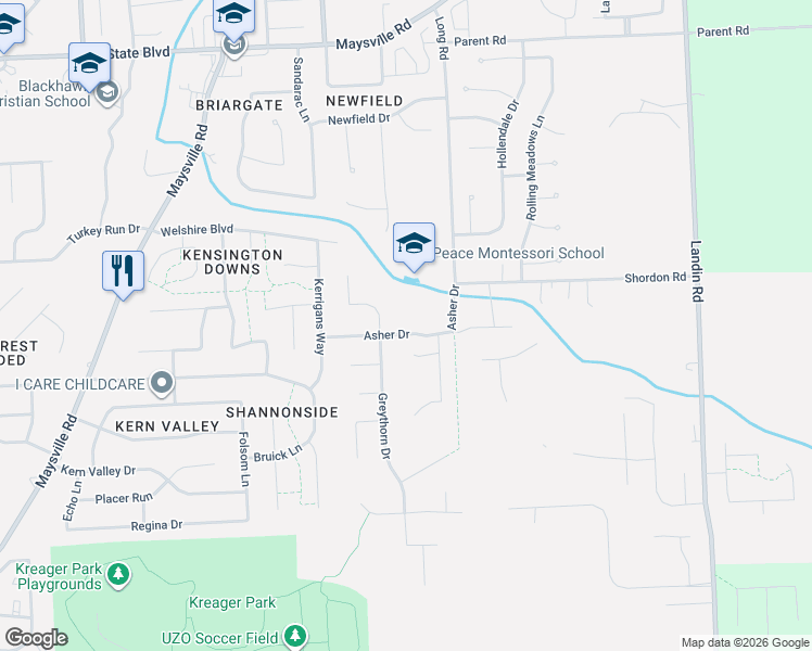 map of restaurants, bars, coffee shops, grocery stores, and more near 8319 Asher Dr in Fort Wayne