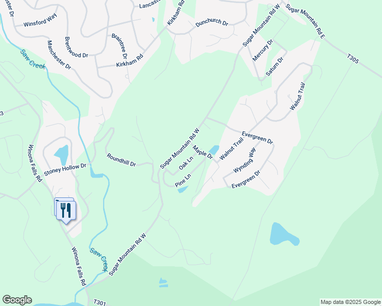 map of restaurants, bars, coffee shops, grocery stores, and more near 4104 Oak Lane in Bushkill