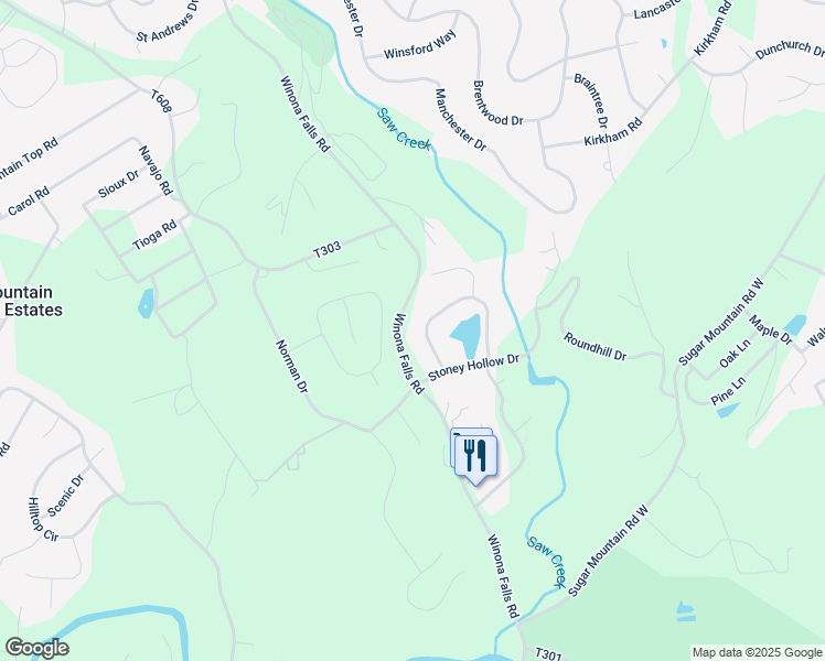 map of restaurants, bars, coffee shops, grocery stores, and more near 1236 Stony Hollow Circle in East Stroudsburg