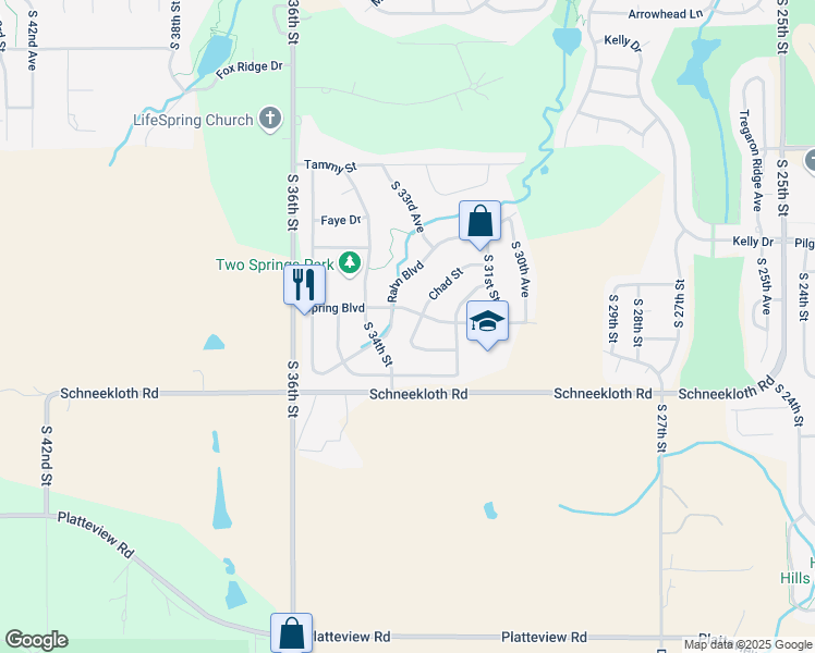 map of restaurants, bars, coffee shops, grocery stores, and more near 3355 Rahn Boulevard in Bellevue
