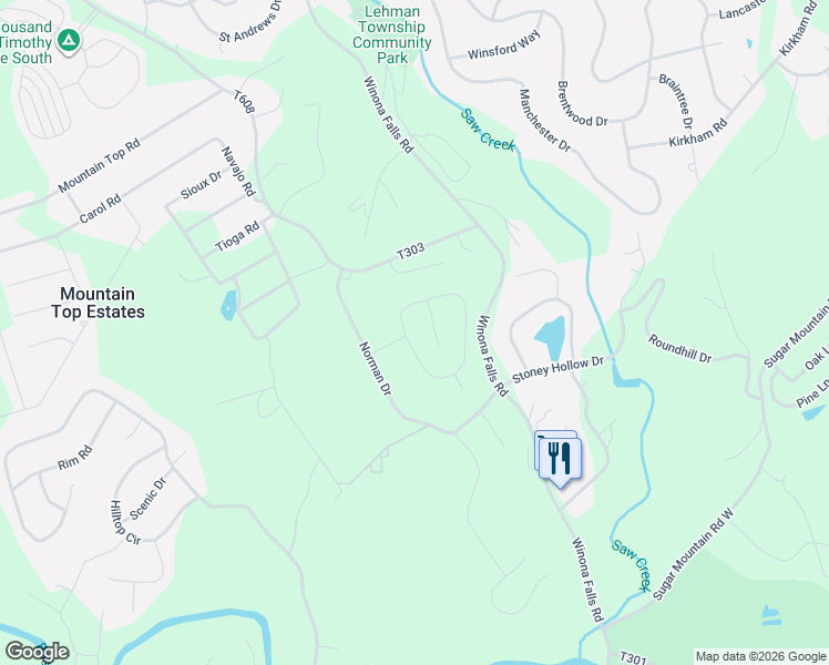 map of restaurants, bars, coffee shops, grocery stores, and more near 8105 Acorn Lane in East Stroudsburg