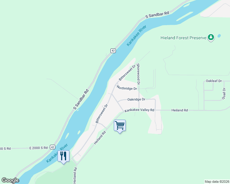 map of restaurants, bars, coffee shops, grocery stores, and more near 1611 Bittersweet Drive in Saint Anne