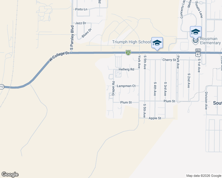 map of restaurants, bars, coffee shops, grocery stores, and more near 2112 Draper Rd in Cheyenne