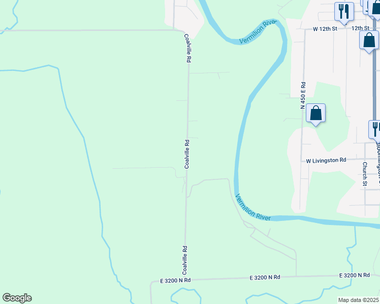map of restaurants, bars, coffee shops, grocery stores, and more near 1909 Coalville Road in Streator