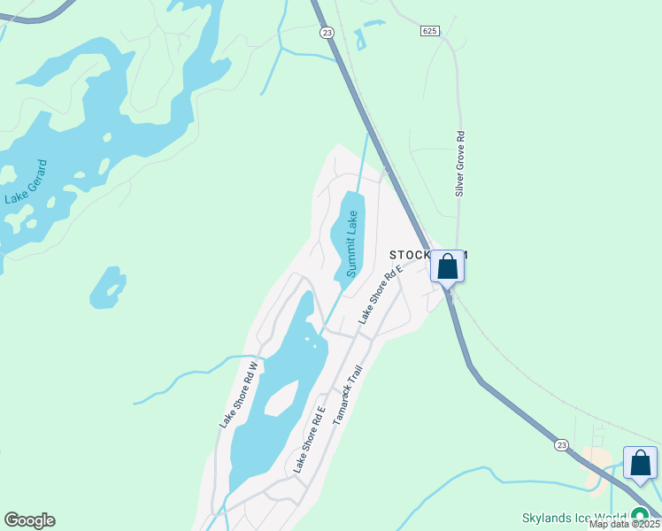 map of restaurants, bars, coffee shops, grocery stores, and more near 57 West Shore Trail in Hardyston