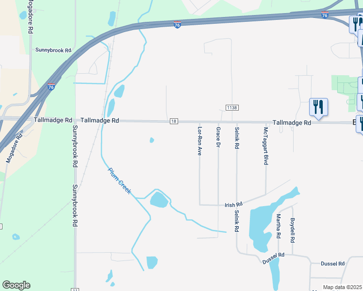 map of restaurants, bars, coffee shops, grocery stores, and more near 890 Tallmadge Road in Kent
