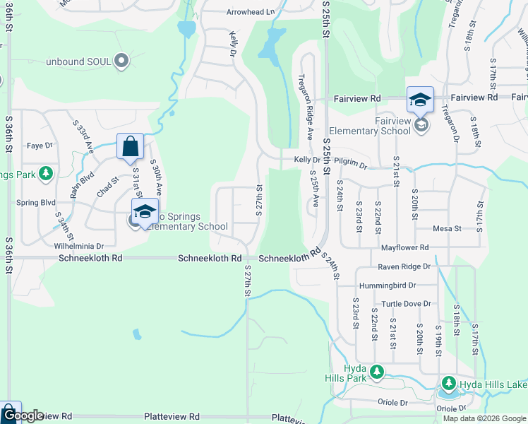 map of restaurants, bars, coffee shops, grocery stores, and more near 14413 South 27th Street in Bellevue