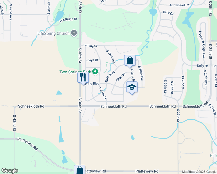 map of restaurants, bars, coffee shops, grocery stores, and more near 3355 Rahn Boulevard in Bellevue